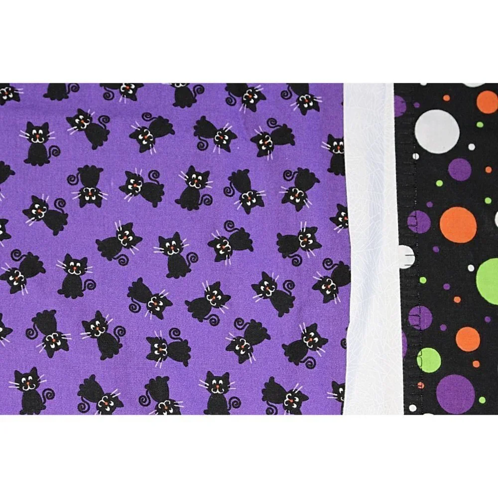 Scary Halloween Pillowcase - Black Cats with Purple Background